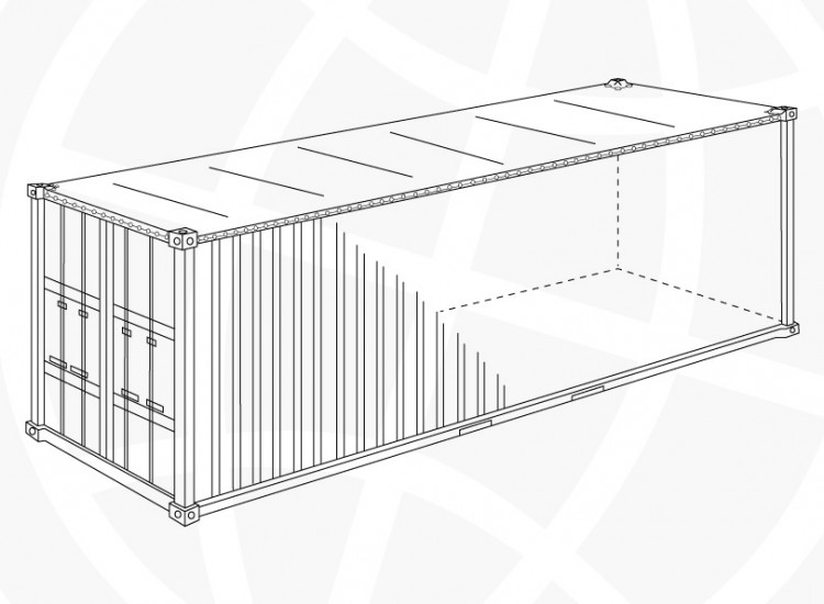 Oberirdischer Kraftstoffbehälter in einem 40'HC Seecontainer - CGH